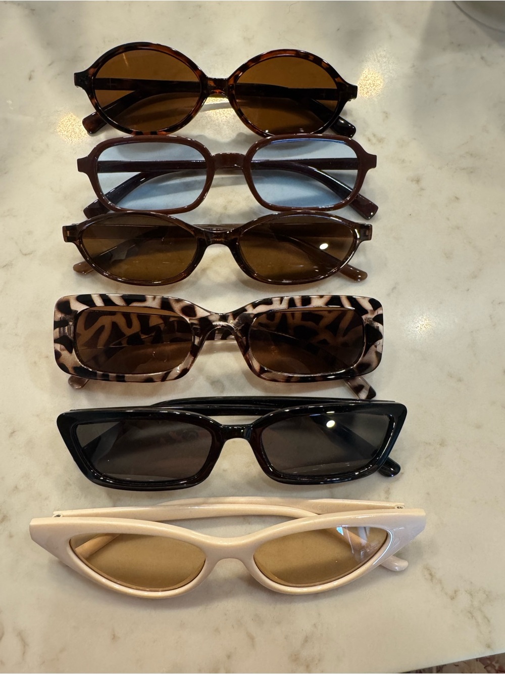 Women's Mixed Sunglasses Set - Brown, Black, Cream Tones